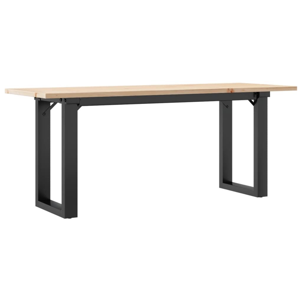 Couchtisch O-Gestell 110x40x45 cm Massivholz Kiefer & Stahl