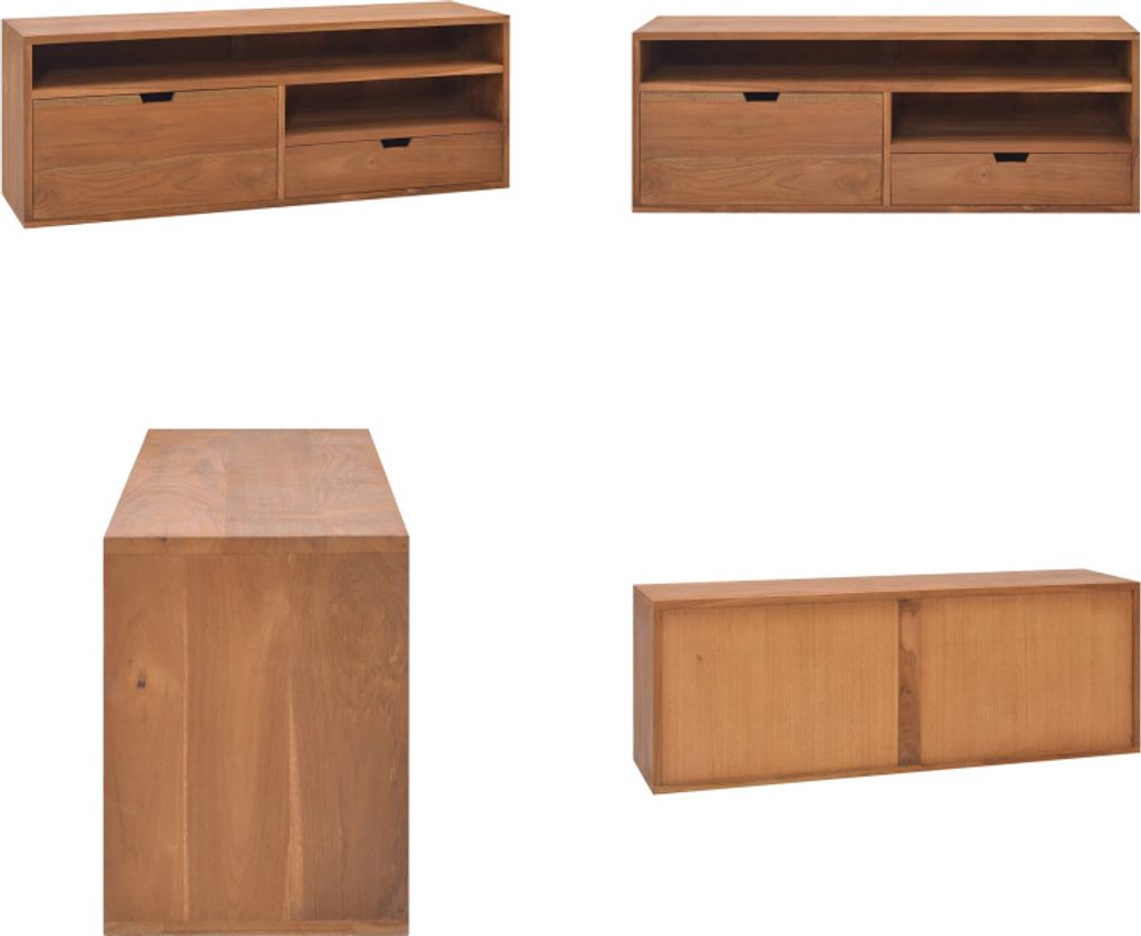 vidaXL TV Schrank 110x30x40 cm Teak Massivholz - TV-Möbel - TV-Schrank - TV-Schränke - Sideboard