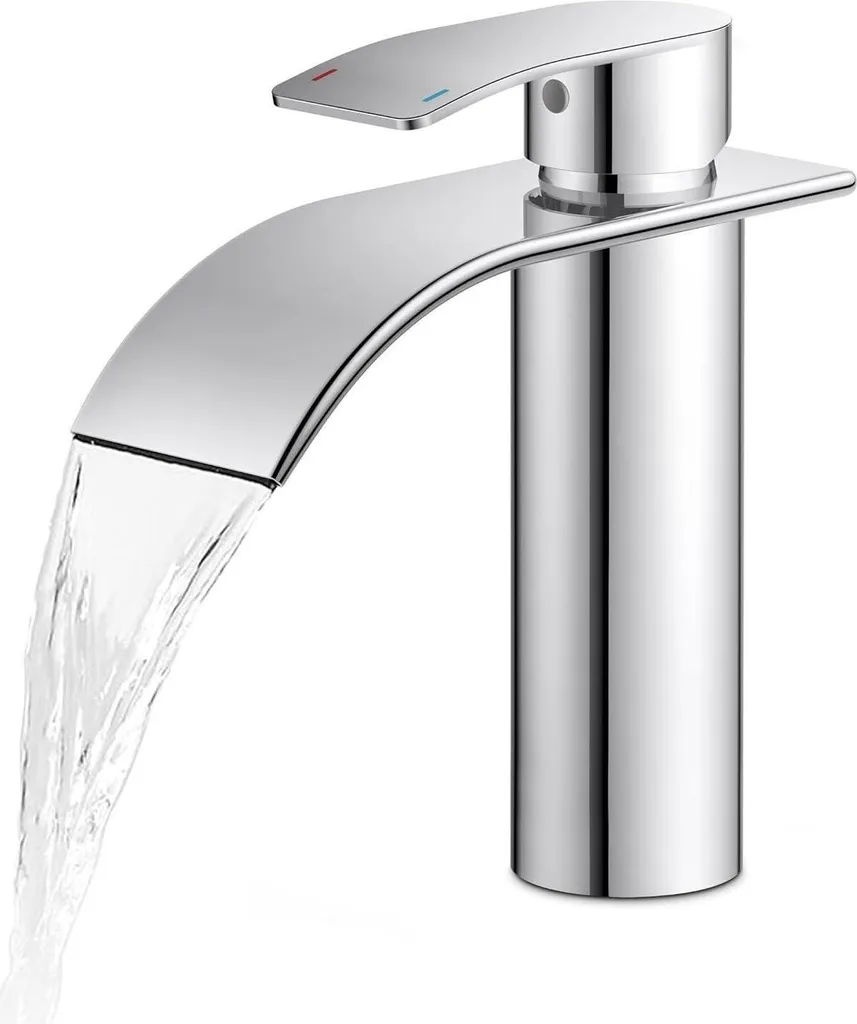 Rubinetto Bagno a Cascata Cromo 110mm - Miscelatore Monoforo Elegante