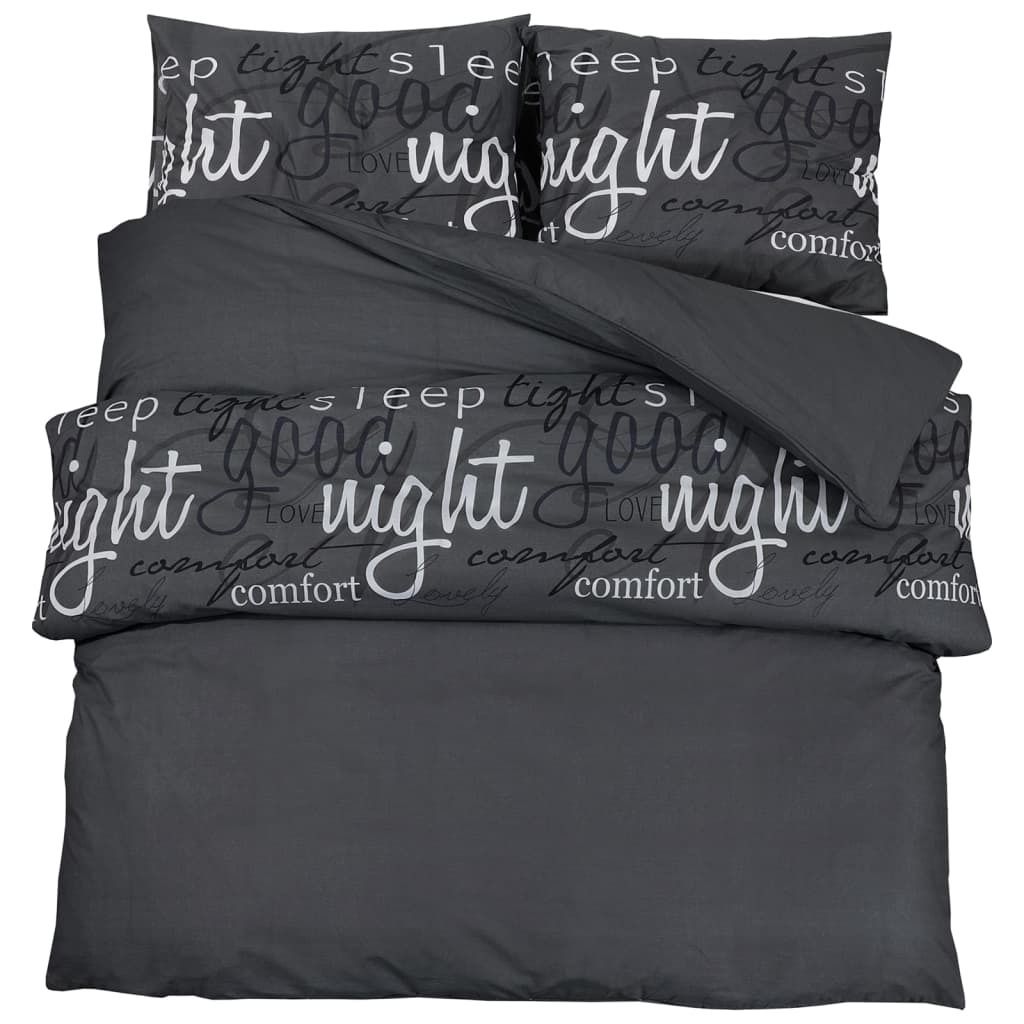 vidaXL Bettwäsche-Set Schwarz 140x200 cm Baumwolle Produktbild 