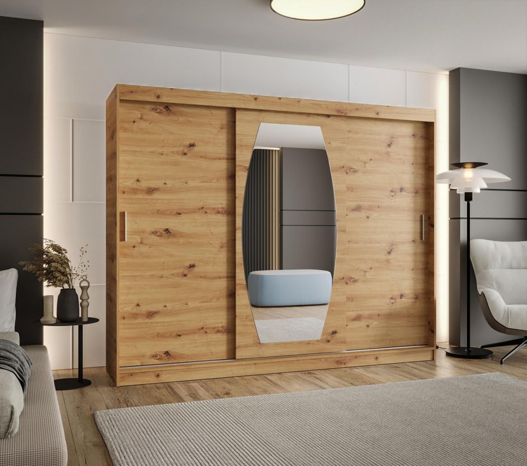 Kleiderschrank 250 cm SEYMA – Eichenholz