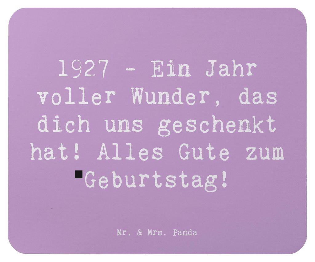 Mr. & Mrs. Panda Mauspad Spruch 1927 Geburtstag - Lavendeltraum - Geschenk, laptop, Mouse Pad, Geburtstagsgeschenk, pc mausunterlage, Erinnerungsge...