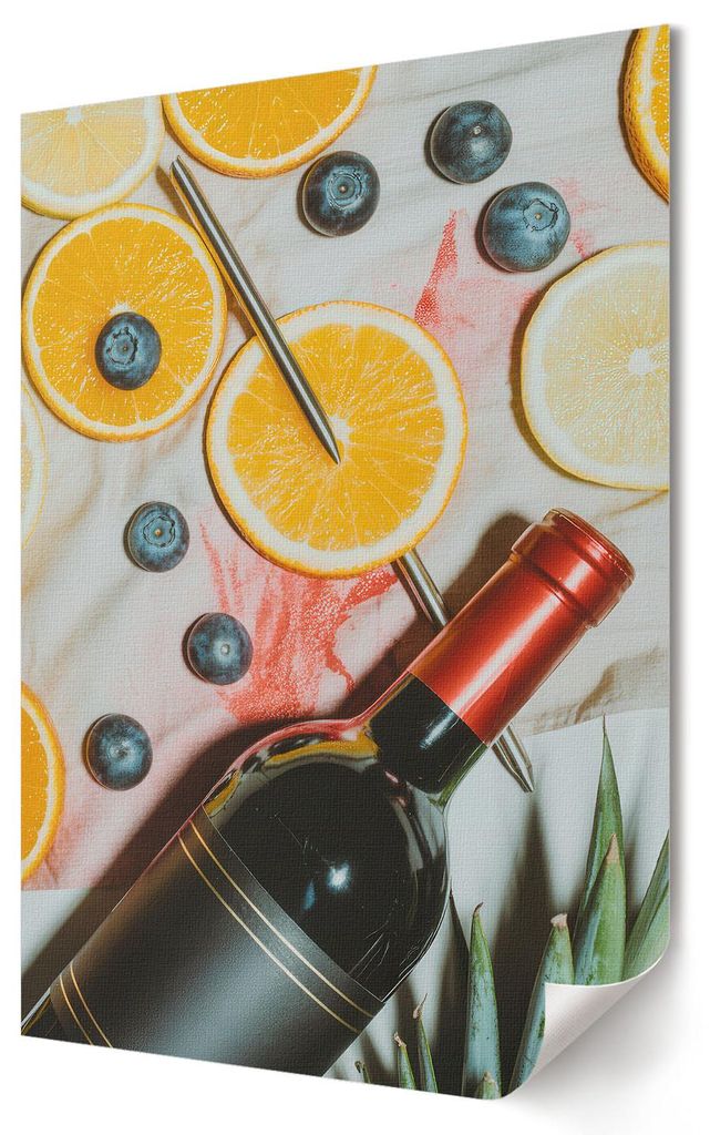 Früchtefest- Kunstdruck A1 (59x84 cm) - Vintage, Retro, Romantisch- Wandbild für Wohnzimmer Schlafzimmer & Flur, Modernes Poster Wanddeko, Ungerahmt