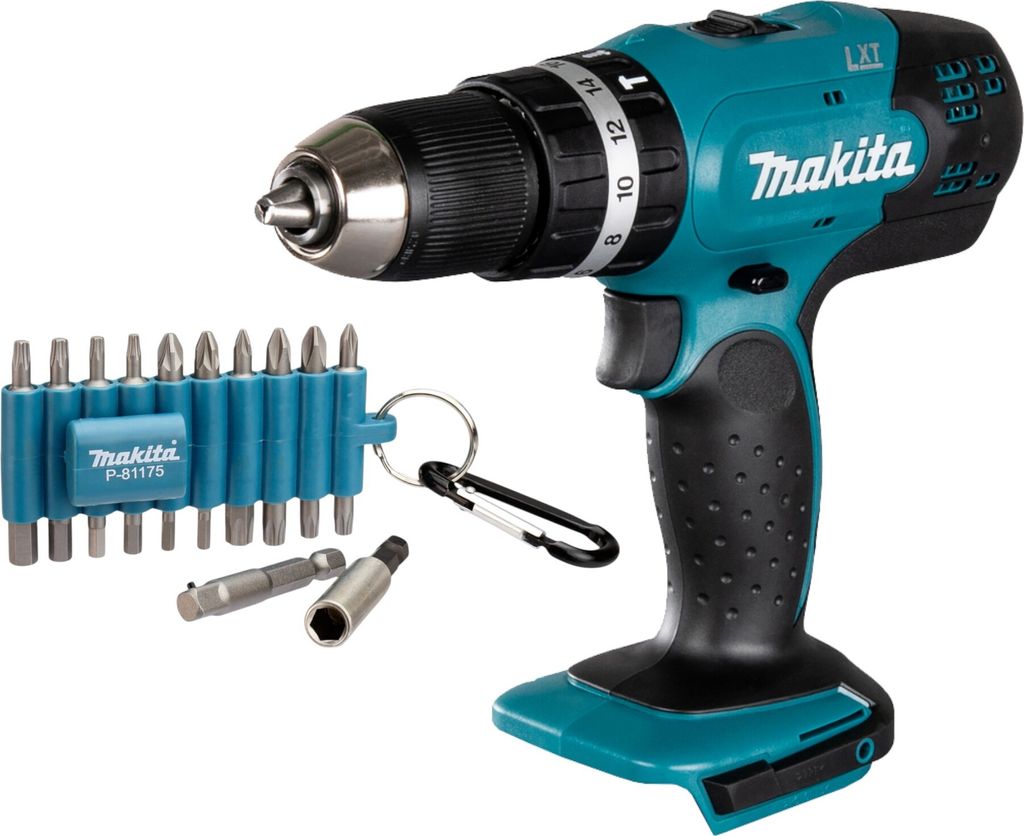 Makita DHP 453 Z Akku Schlagbohrschrauber 18 V 42 Nm + 22 tlg. Bit Set - ohne Akku, ohne Ladegerät