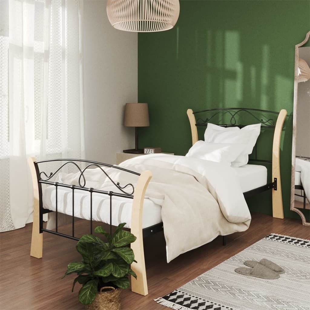 Maison Exclusive - Bettgestell Schwarz Metall 90x200 cm