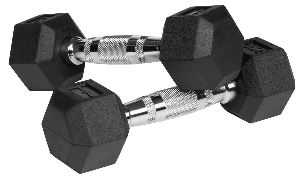 Rebel RBA-2325-02 Pogumované litinové činky HEX 2 x 2 kg Produktbild 
