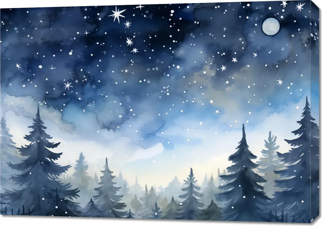 Décoration Murale Forêt Mystérieuse au Crépuscule - Toile 100 x 70 cm