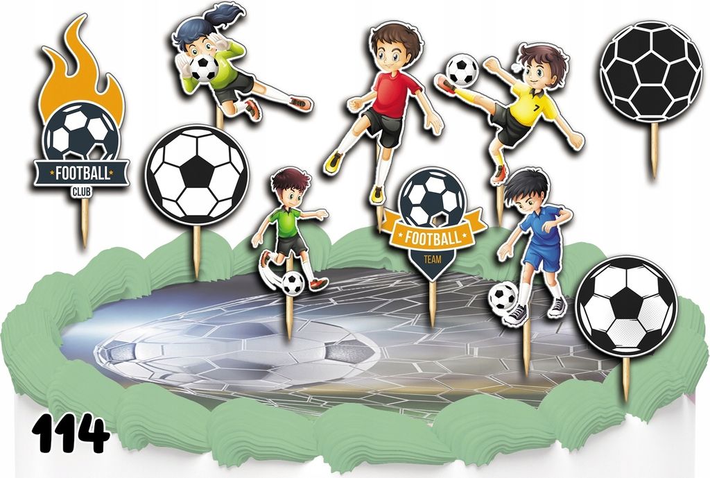 Cake Toppers Decoration Set - Fussball 10Tlg.