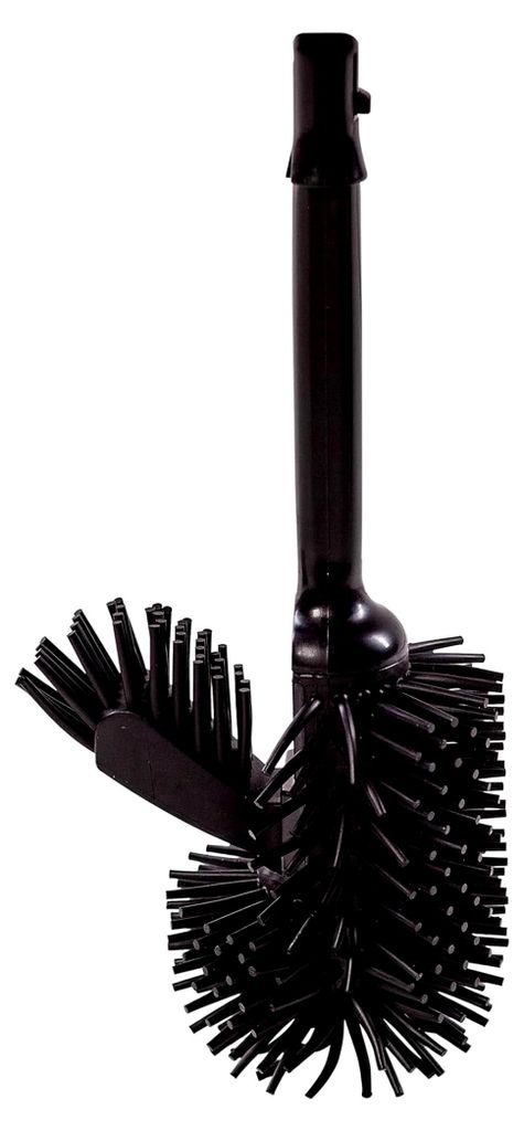 Ersatzkopf für Silikon-WC-Bürste | schwarz | Toilettenbürste mit Randreiniger aus Kunststoff und Antihaft-Silikon für verbesserte Hygiene im Ba...