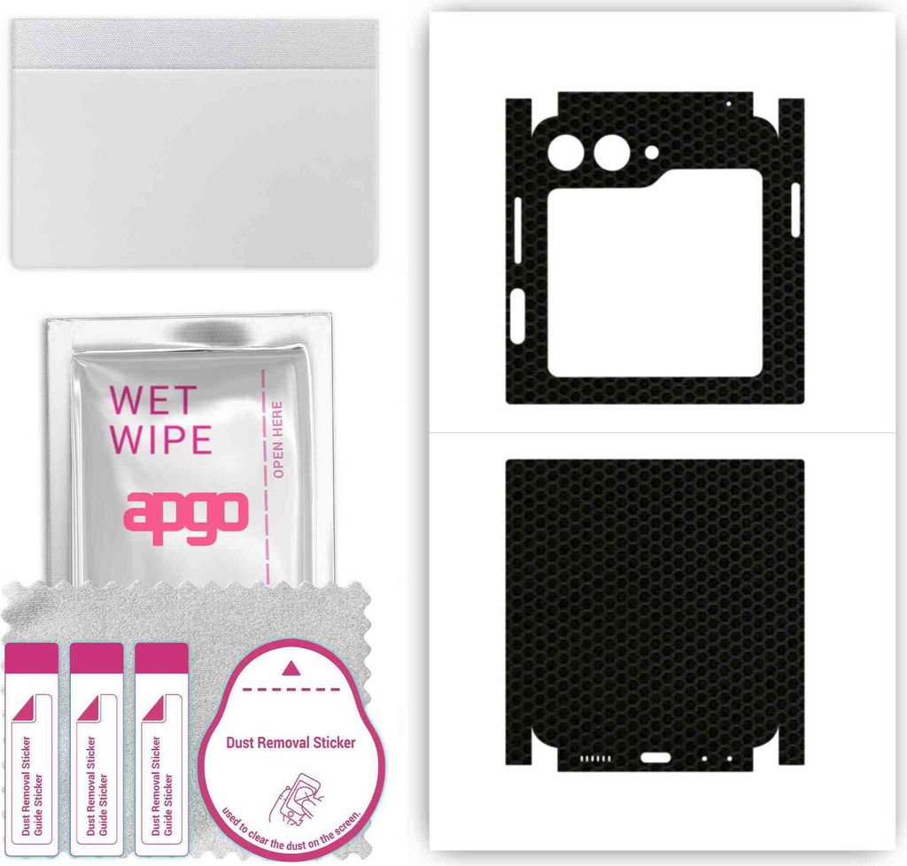 apgo Rückseite + Seiten Schutzfolie, Skin, kompatibel mit Samsung Galaxy Z Flip5 Retro, Hinten Displayschutzfolie aus Vinylfolie, kratzfest, einfa...