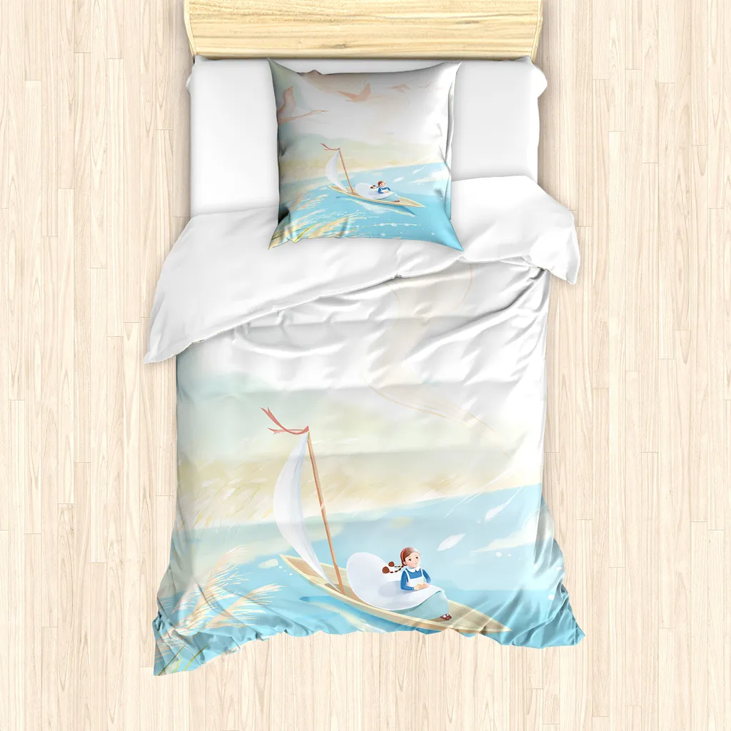 Copripiumino ABAKUHAUS Singolo Mare Uccellini 135x200 Anallergico