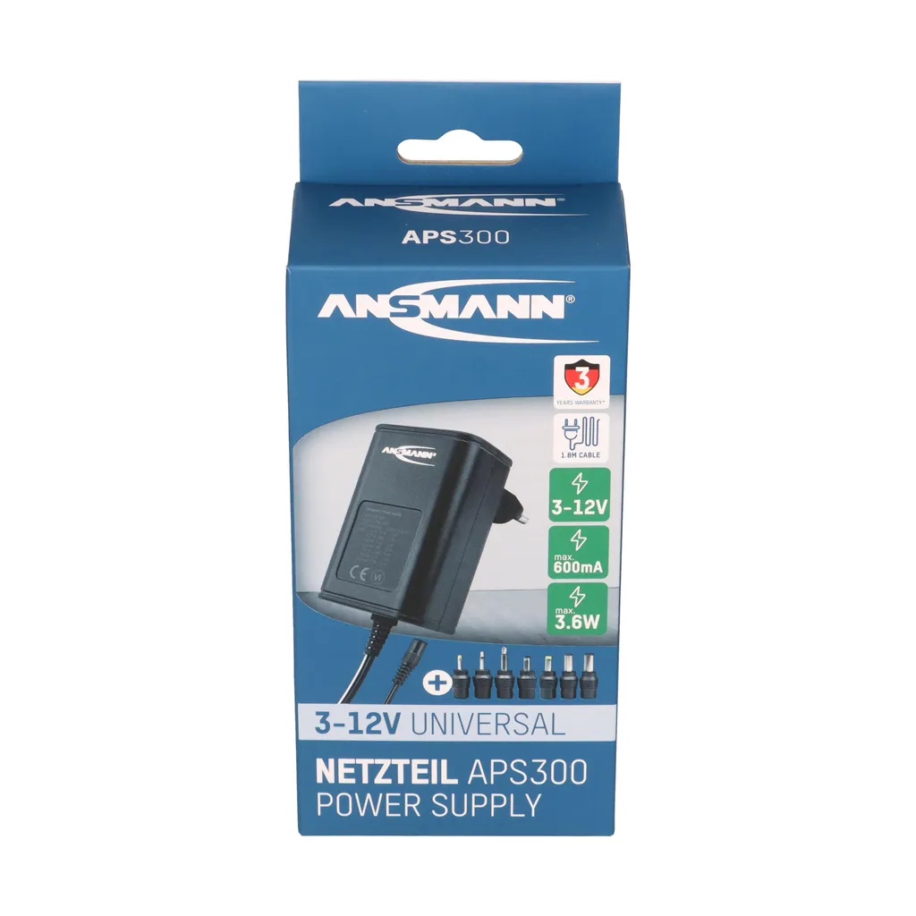 Adaptateur secteur 3-12VDC Ansmann 5111233 avec 7 embouts interchangeables - 11