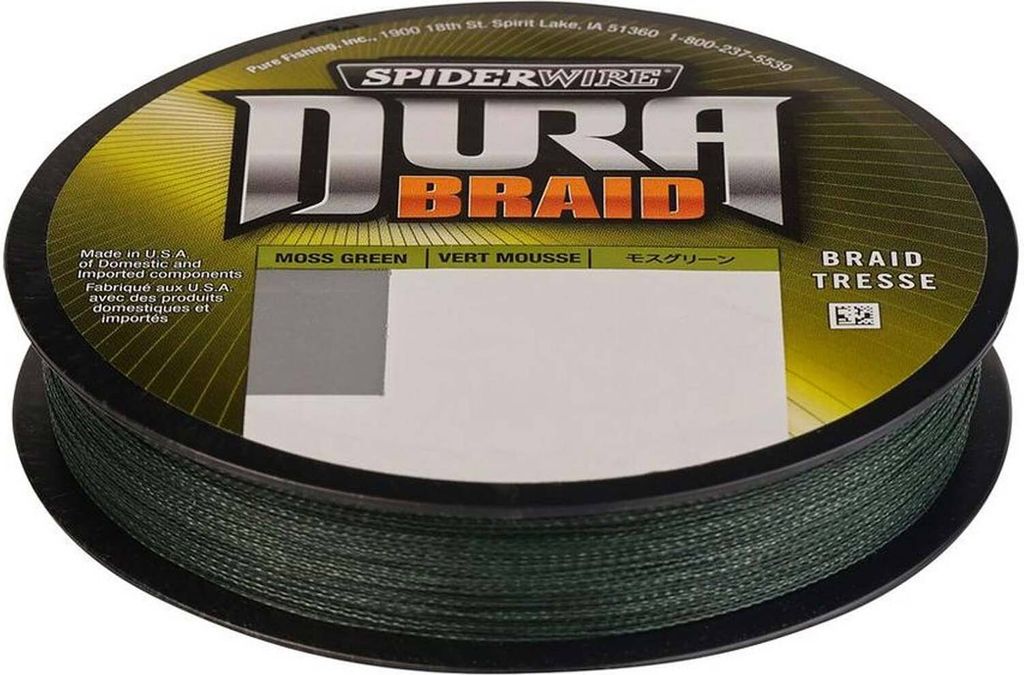 SpiderWire DuraBraid Moss Green - 2750m geflochtene Angelschnur, Durchmesser/Tragkraft:0.15mm / 13kg
