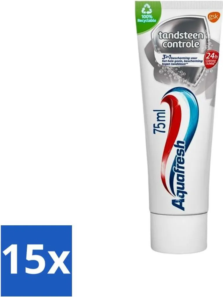 Aquafresh Controllo Tartaro 15pz x 75ml | Offerta Risparmio Alito Fresco