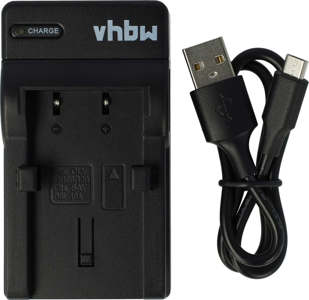 vhbw USB-C Ladegerät kompatibel mit Olympus Camedia C-760 Ultrazoom, C-70 zoom, C-60 zoom Kamera Camcorder - Ladeschale + USB-C Kabel Ladeanzeige