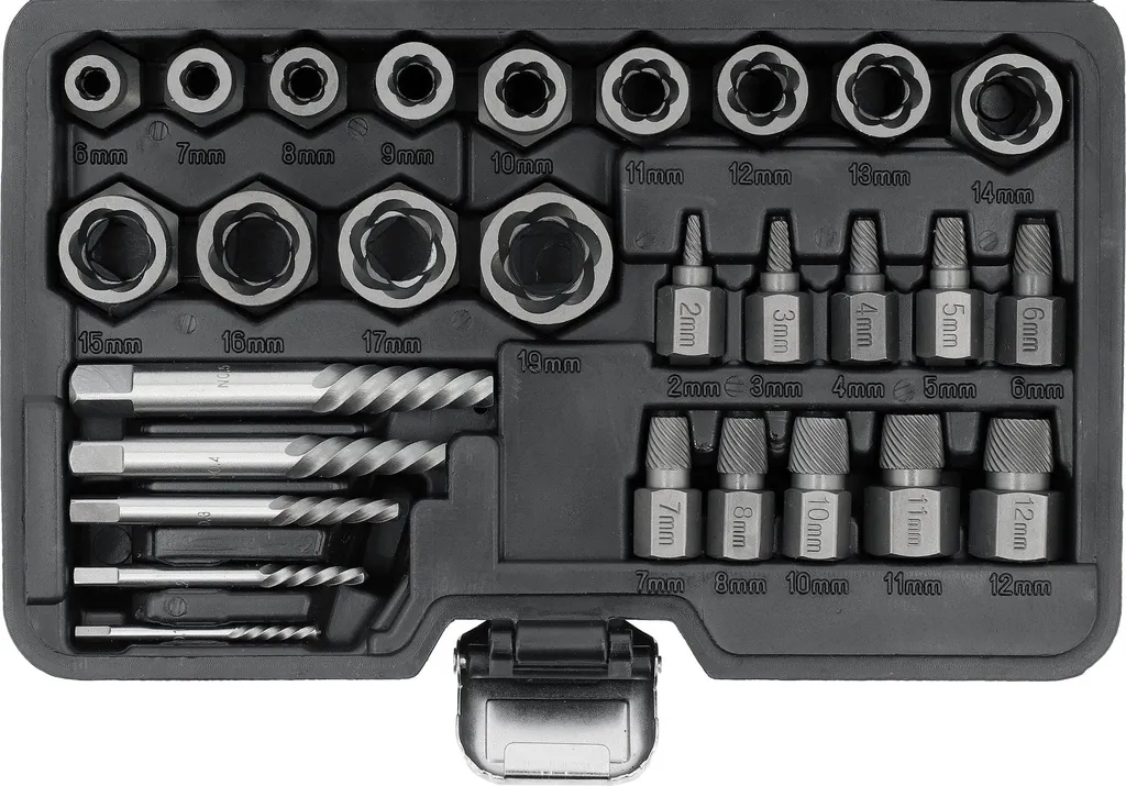 Kit universel d'extracteurs pour vis et écrous endommagés - 10 pièces