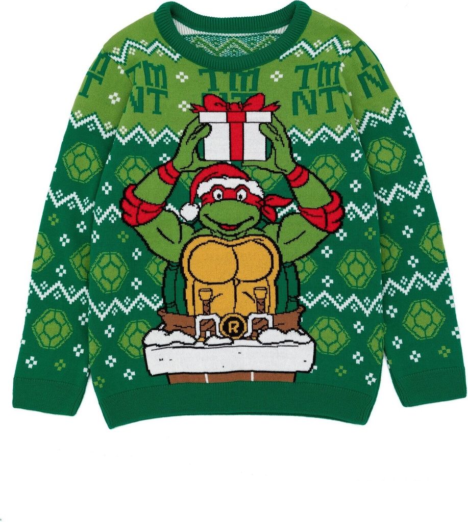 Teenage Mutant Ninja Turtles - Pullover Jerseyware für Jungen - weihnachtliches Design NS7360 (116) (Grün)