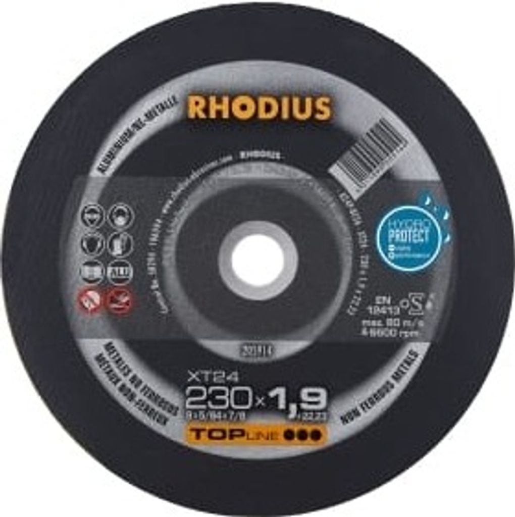 Rhodius XT24 Metall Trennscheibe | Ø230 mm - 1.9 mm - 22.23 mm | gerade