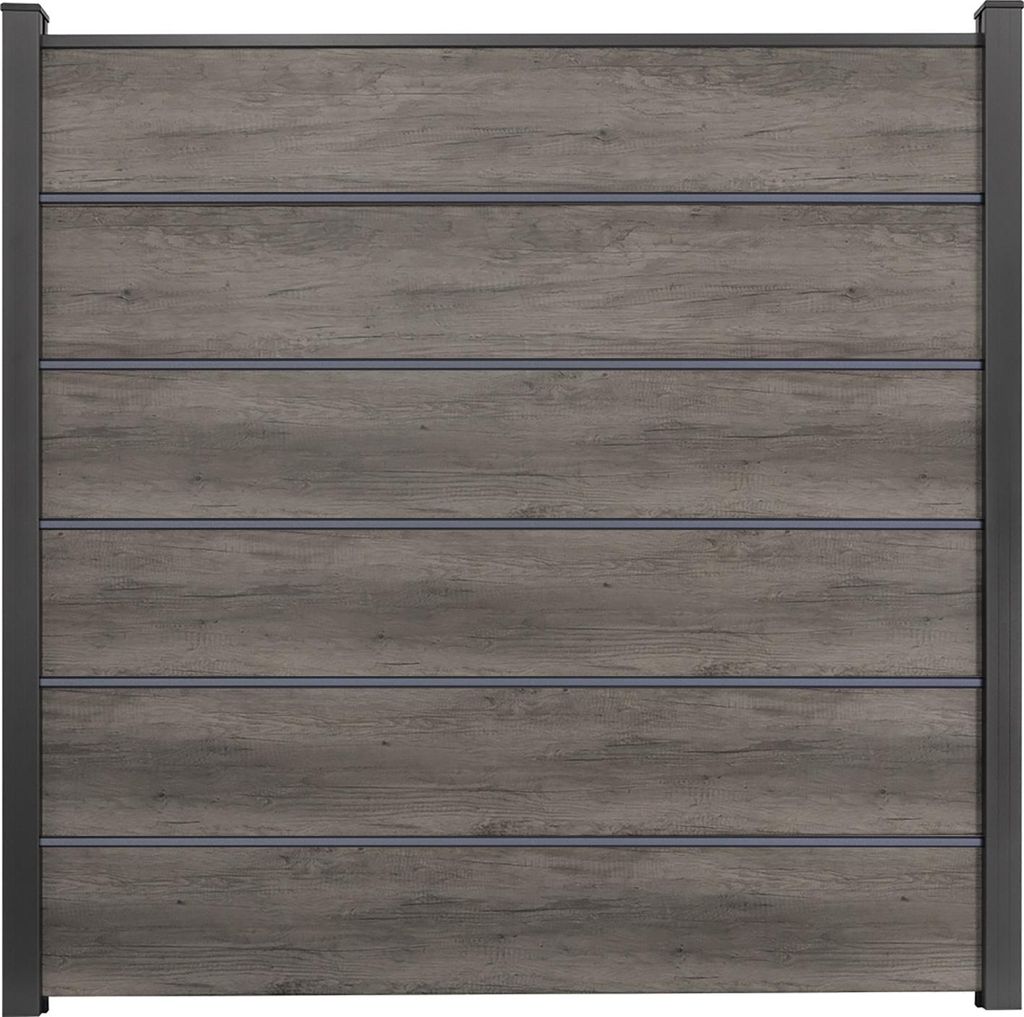 Hauptelement GroJa BasicLine Premium Stecksystem ohne Pfosten 180 x 180 cm Monument Oak