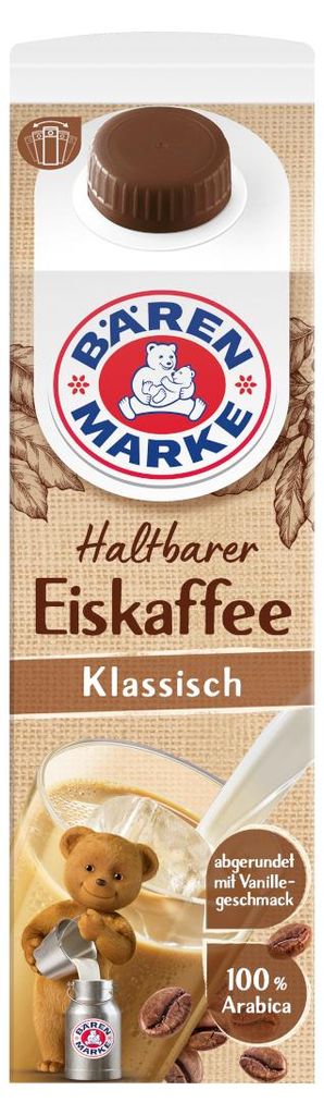 Produktbild Bärenmarke Haltbarer Eiskaffee Klassisch erfrischender Genuss 1000ml