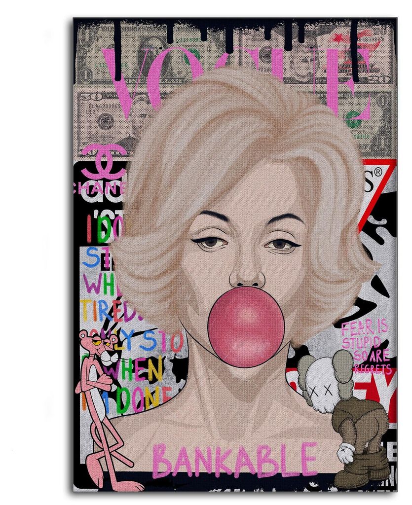 Monroe Marilyn - Leinwandbild Pop Art: 60x90 cm / Leinwand / Holz-Rahmen