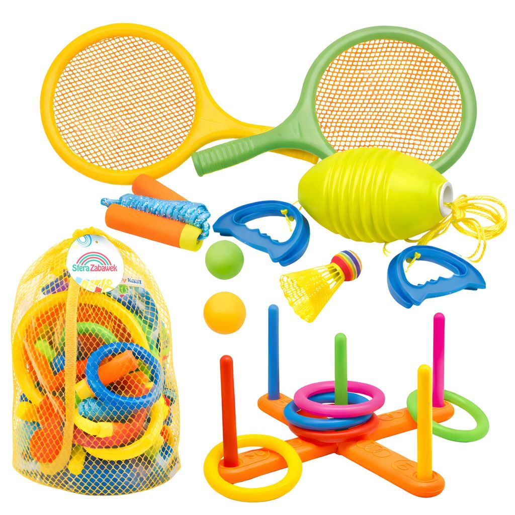 6-in-1 Kinder Sportset – Outdoor Spielzeug mit Badminton, Produktbild 