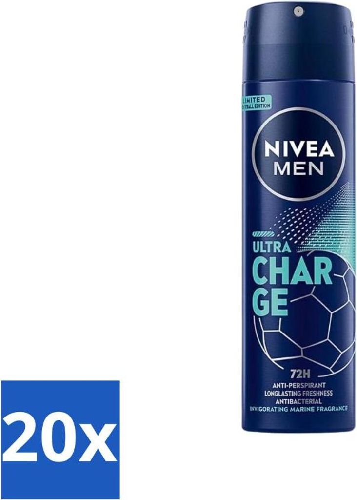 Nivea - Men - Deodorant - Spray - Ultra Charge - 150 ml - Vorteilspack - 20 Stücke