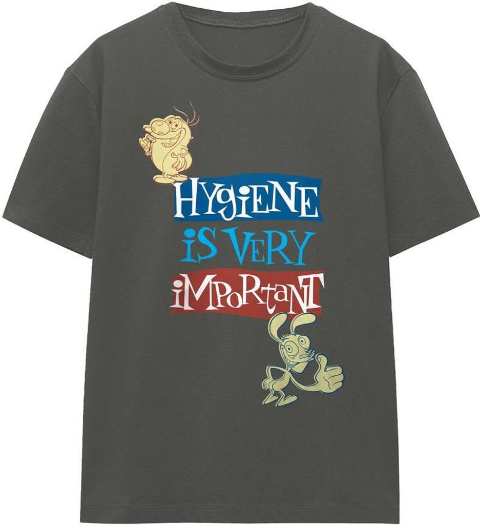 Ren & Stimpy - "Hygiene Is Very Important" T-Shirt für Herren/Damen Uni TV15908 (XXL) (Holzkohle)