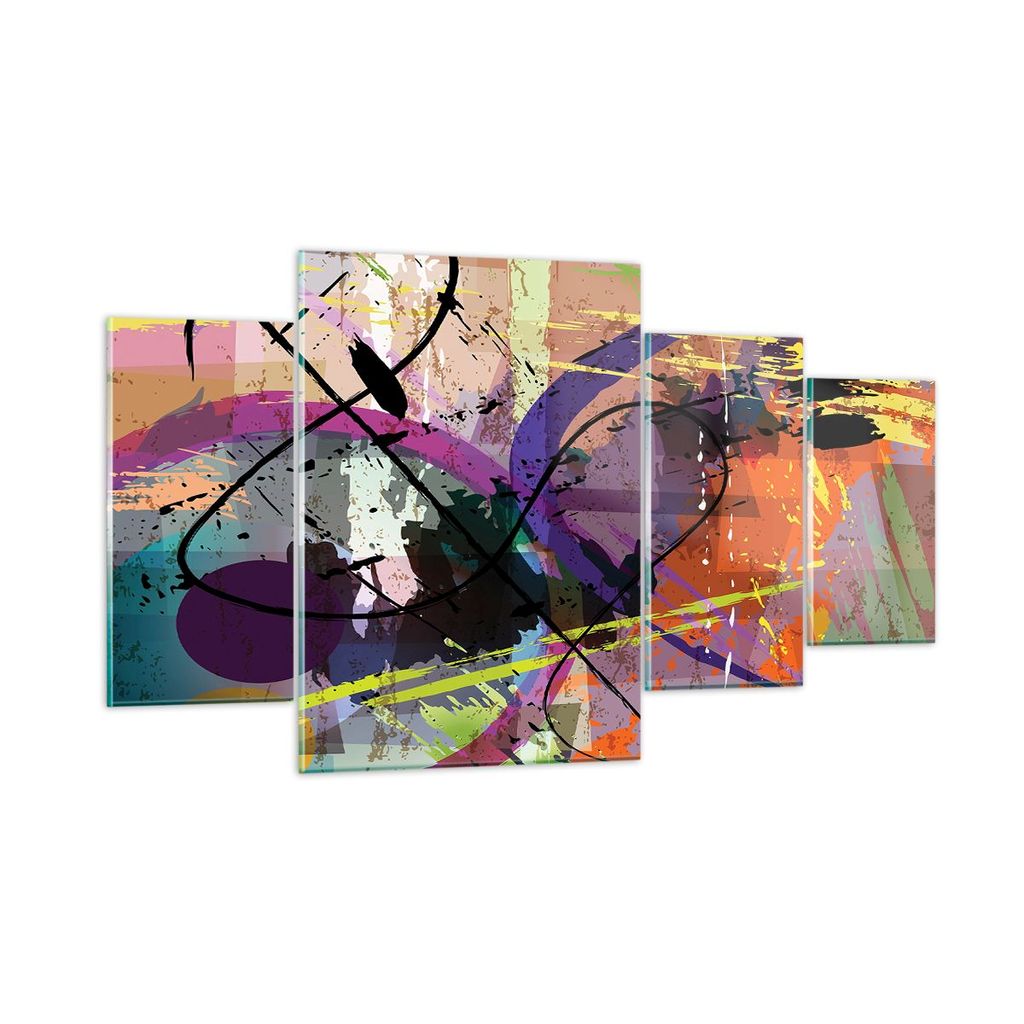 Bilder auf glas - Abstraktion modern - 160x90cm - Glasbilder - Wandbilder - Kunstdruck - zum Aufhängen bereit - Wanddekoration aus Glas - Glas Bil...