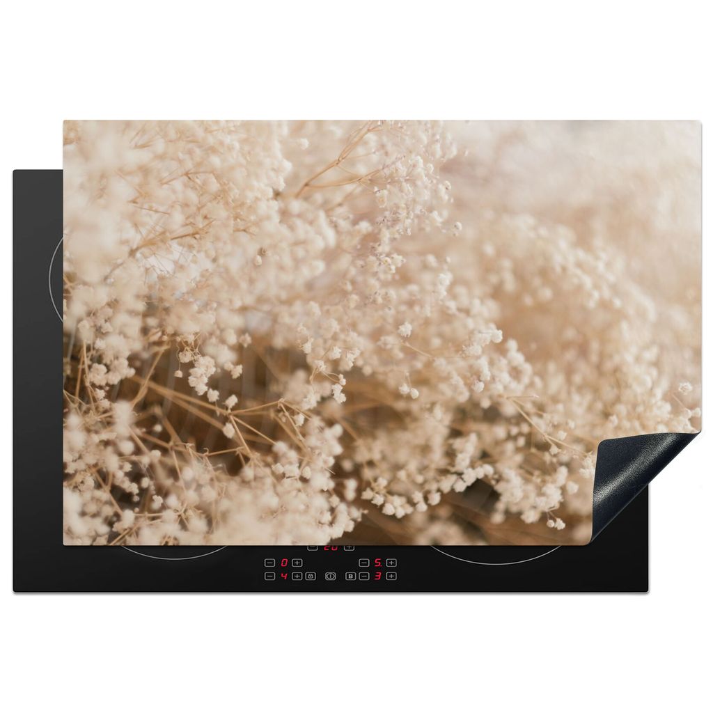 KitchenYeah Herdabdeckplatte Pampasgras - Pflanze - Natur , 78x52cm, Küche Deko, Glaskeramikkochfeld Herdabdeckung, Abdeckplatte fùr Kochfeld