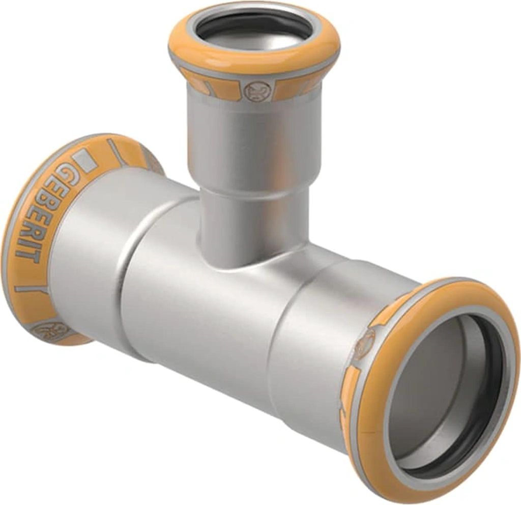 Geberit Mapress Therm T-Stück reduziert, d=18mm, d1=15mm, d2=15mm, 1 Stk.