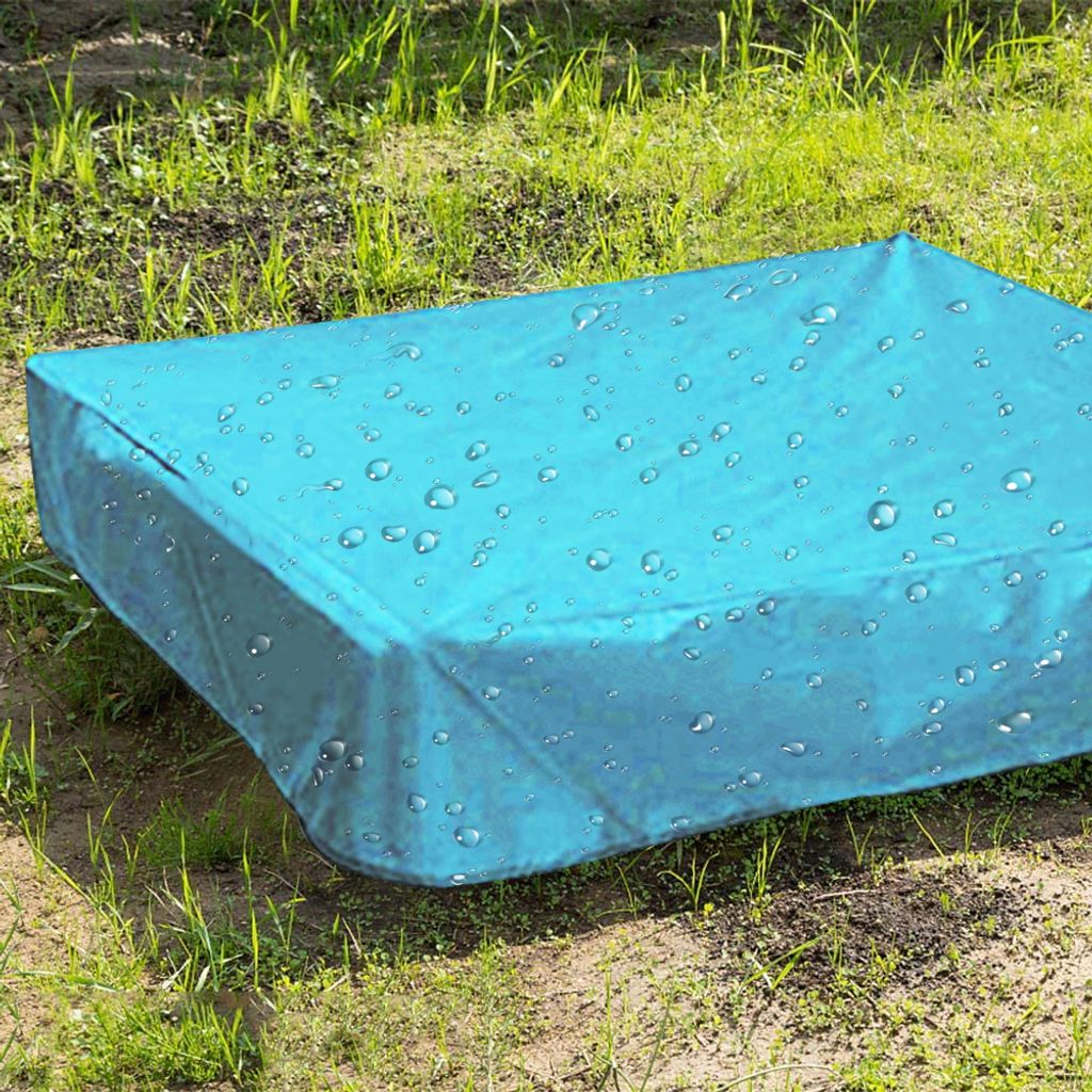 Sandkastenplane 180x180x20cm Blau - Abdeckplane Für Sandkasten Mit Kordelzug