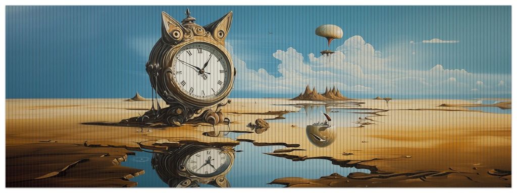 Wallario Duschmatte Antirutschmatte Badmatte Fußmatte Spiegelungen der Zeit, Größe ca. 180 x 65 cm