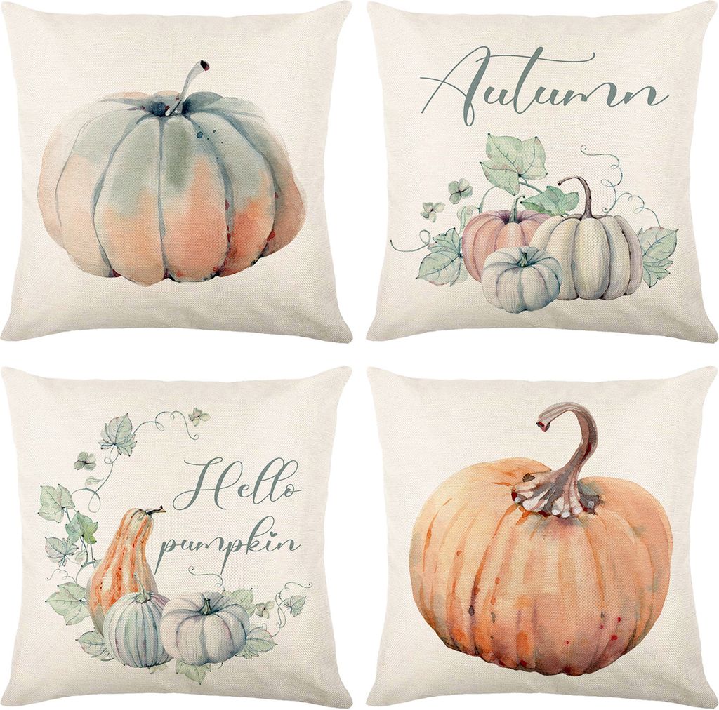 Kissenbezüge 45x45 cm Kissenhüllen 4er Set, Deko Kissenbezüge für Sofa Zimmer Zierkissenbezüge