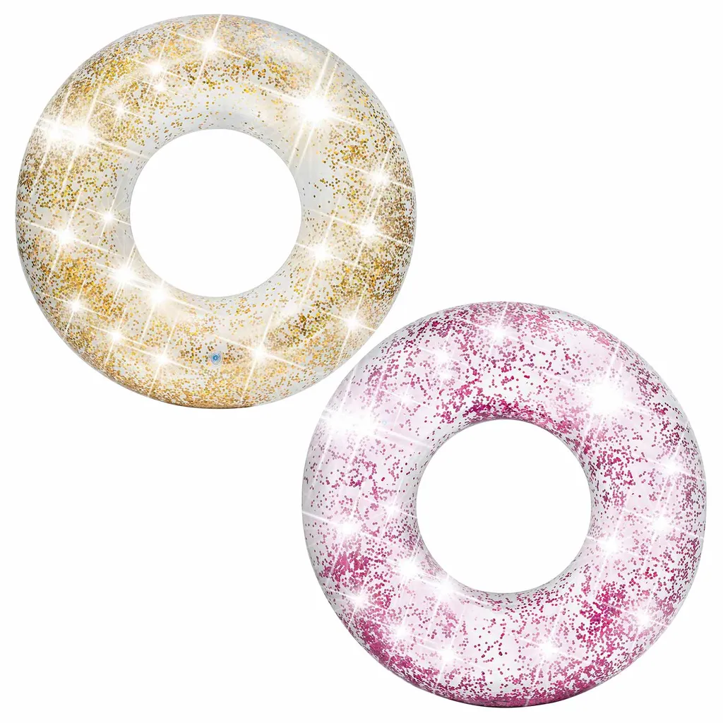 INTEX 56274 Ruota da Nuoto Glitterata Rosa | Salvagente 119cm Mare