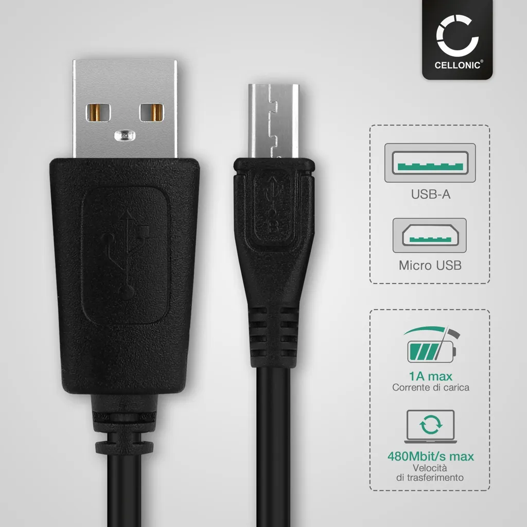 LINK LKCM05 Cavo Usb 2.0 Micro Usb B In Rame Per Ricarica E Scambio