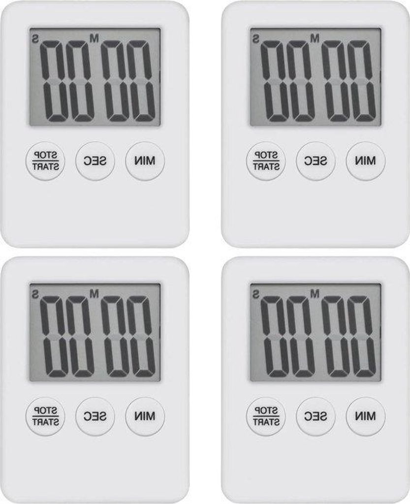 Digitale Timer 4-stündige Kurztimer weiß - Küchenuhr Fitness-Lernhilfe