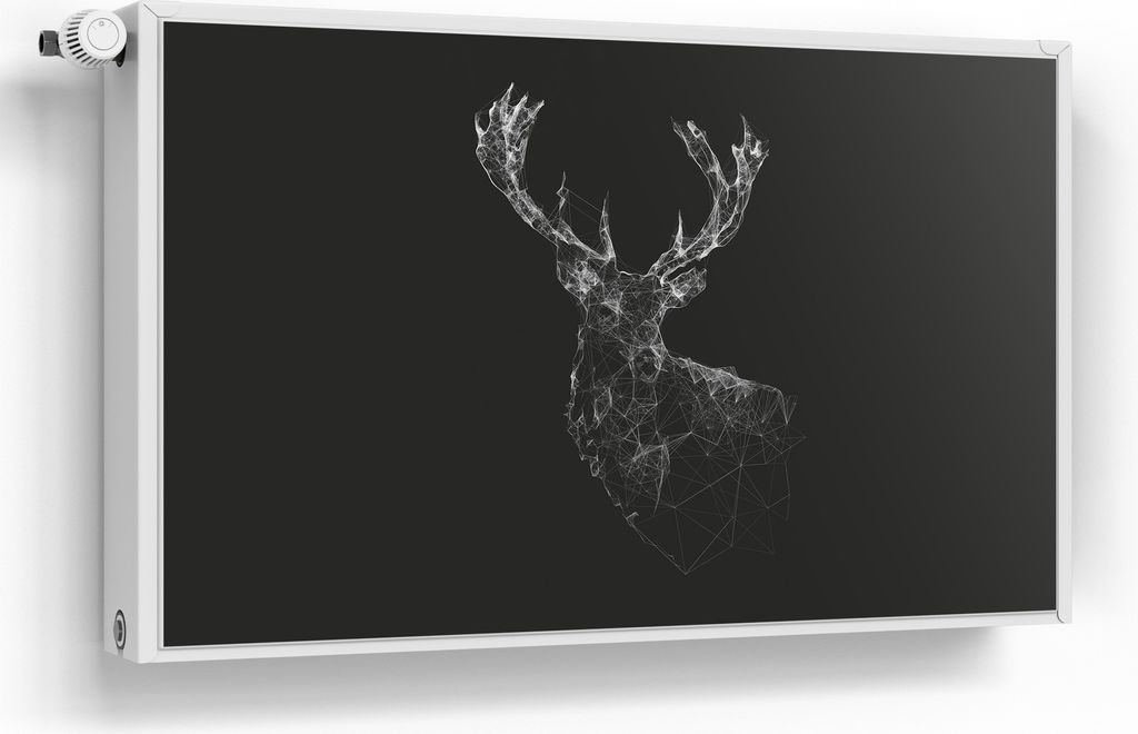 DEQORI Magnetmatte Heizung beschreibbar 100x60 cm 'Digitalisierter Hirsch' Magnetfolie