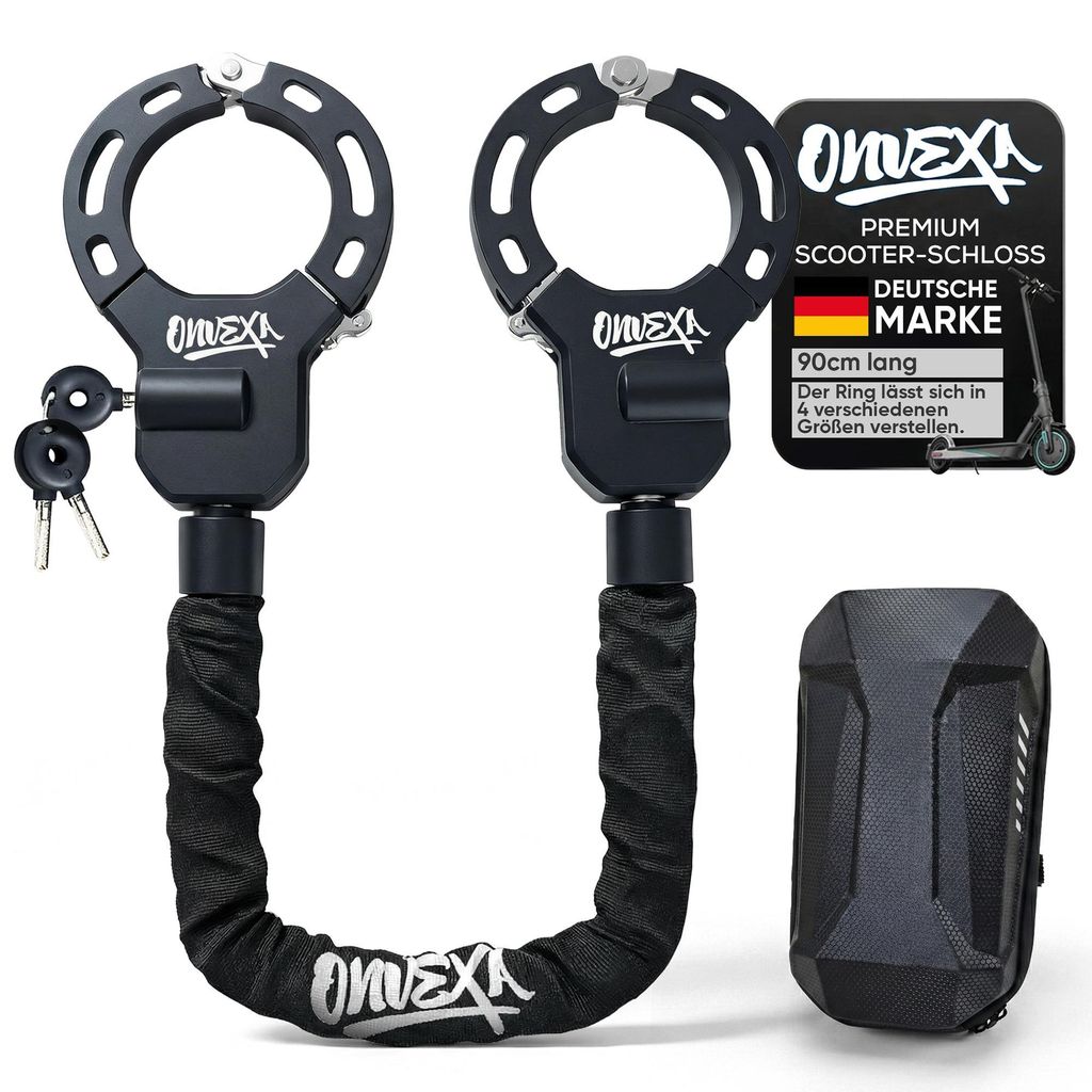 ONVEXA Handschellenschloss 90 cm mit Aufbewahrungstasche - Produktbild 