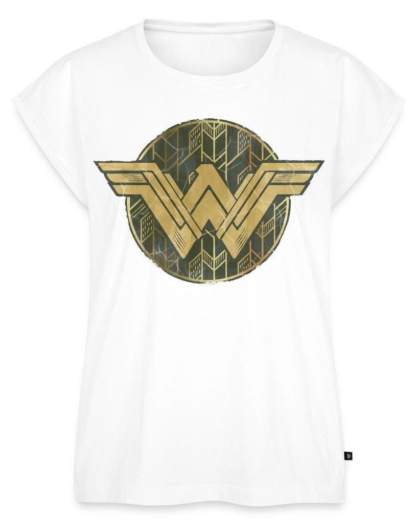 Spreadshirt Wonder Woman Logo Vintage Frauen Casual T-Shirt, S, Weiß
