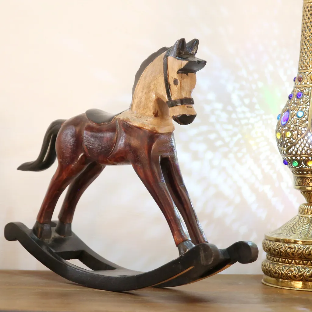 Statua Cavallo a Dondolo Legno Hest - Complemento Arredo Studio - 5