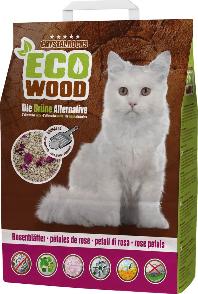 Crystal Rocks Katzenstreu ECO Wood Rosenblätter Produktbild 