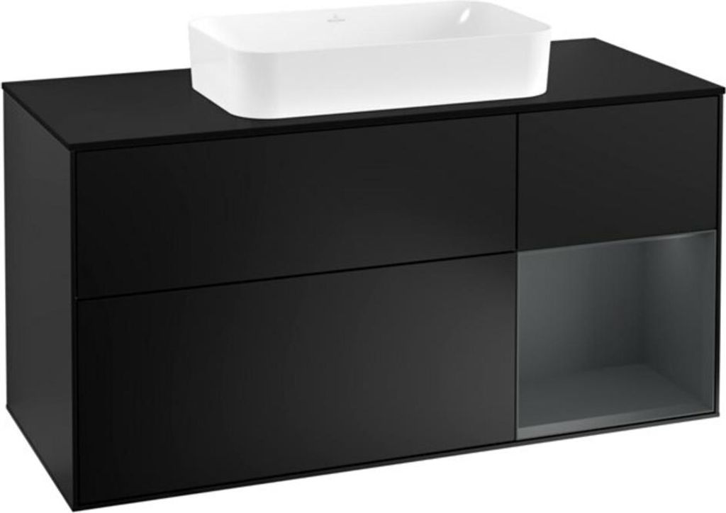 V&B Waschtischunterschrank Finion 120cm, Pl b m, Rg r md b m La, bla m Lac