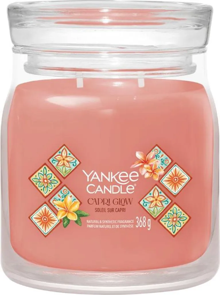 Capri Glow Yankee Candle 368g Bougie Anti-Odeurs Longue Durée Intérieur