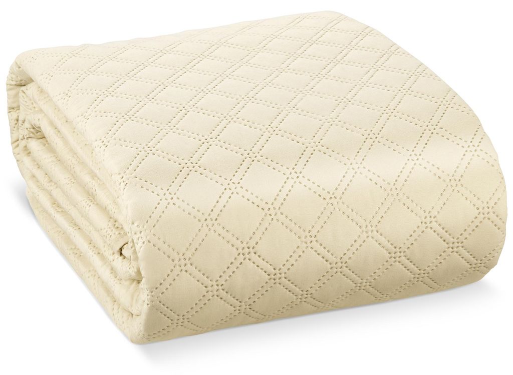 Beautissu Tagesdecke Bettüberwurf Olivia, 240x220cm, Dunkel Beige