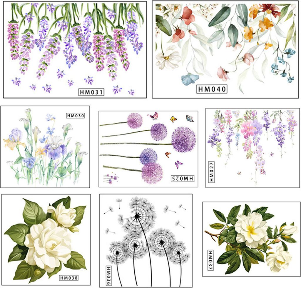 Toilettendeckel-Aufkleber, selbstklebend, lichtecht, entfernbar, wasserfest, Pflanzen-Blumen-Motiv, Toilettensitz-Dekor