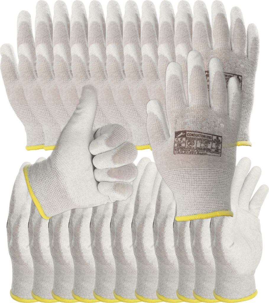 Minadax Antistatische ESD Handschuhe ALLROUNDER – 12 Paar Größe XS/6 | Für GROBE Arbeiten in Elektronik, Werkstatt, KFZ, Labor & Industrie