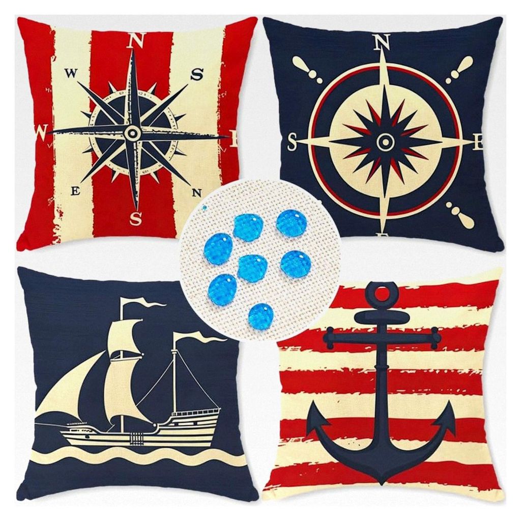 Outdoor Kissen 4er Set Kissenbezug 45x45 für Deko im Wohnzimmer, Garten, Balkon