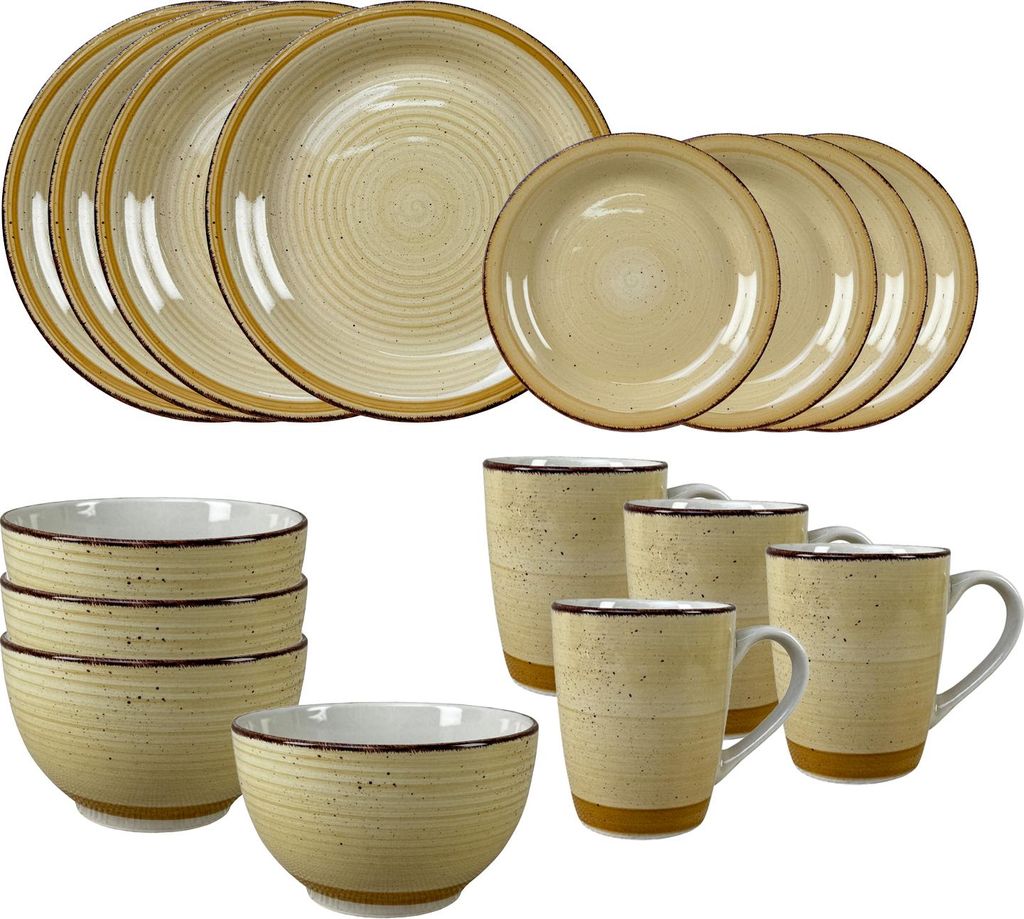 Geschirrset 16-teilig beige Antonia Produktbild 