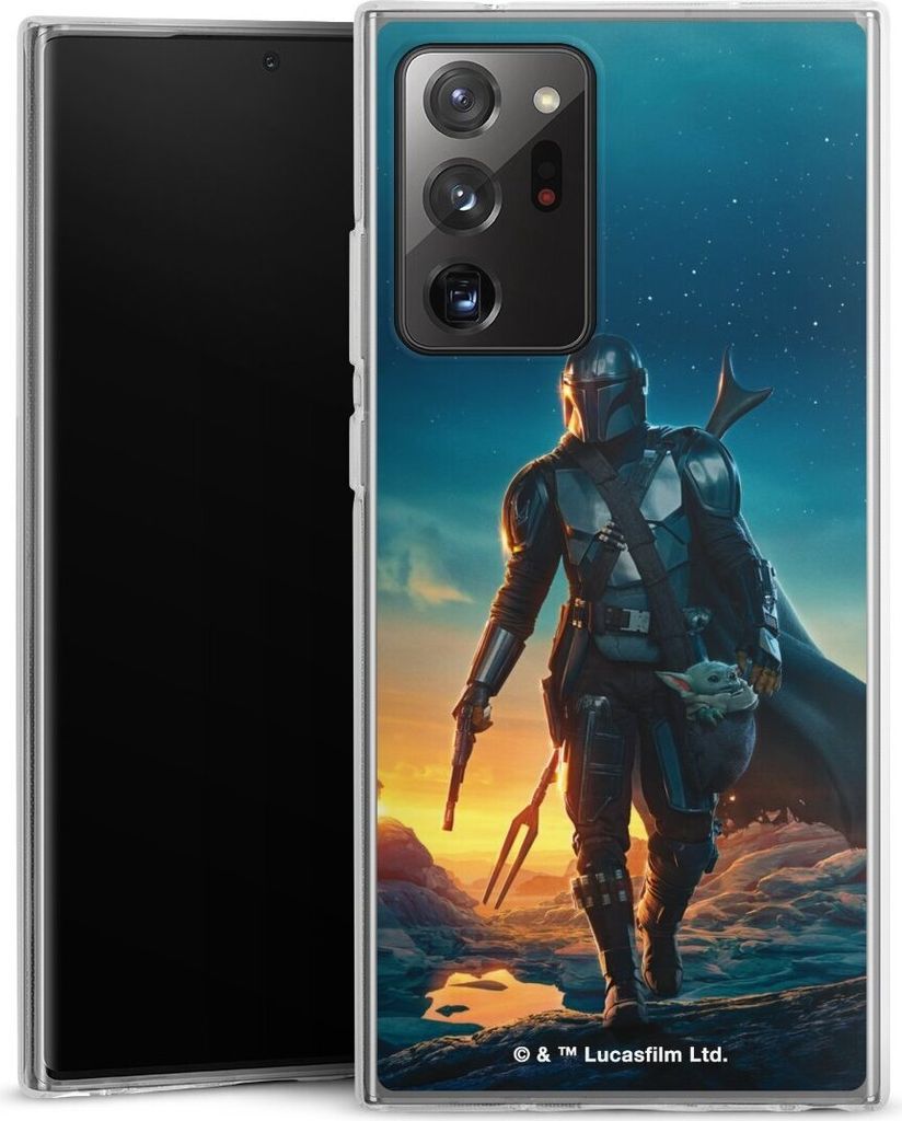 DeinDesign Handyhülle für Samsung Galaxy Note 20 Ultra Silikon Hülle Case Smartphone Schutzhülle Sonnenuntergang Star Wars The Mandalorian